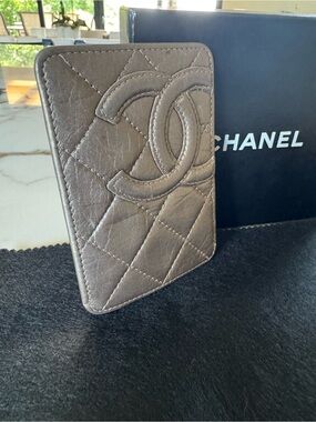 CHANEL Quilted Leather CC Card Holder